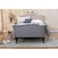 Velvet Button Tufted Loveseat Sofa, Two Seater Sofa Couch with Soft Seat Cushion and Black Metal Legs, for Living Room, Small Space, Office, Studio, Apartment, Bedroom, Mini Room, Gray