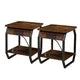 End Table with Charging Station, Set of 2 Side Tables with USB Ports and Sockets,Wooden Bedroom Nightstand for Living Room,Bedroom and Small Spaces,Rustic Brown