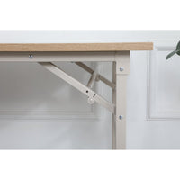 Folding Desk No Assembly Required, Wooden Computer Desk with Adjustable Leg Pad, Home Office Desk Study Writing Desk Gaming Table for Small Space, 31.5x15.7", Beige