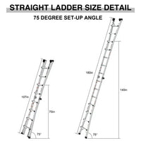 Aluminum Telescoping Extension Step Ladder,Non-Slip Ladder,Multi-Purpose Folding A-Frame Ladder,Portable Multi-Position Ladder with Wheels,300 lbs Weight Rating,Household,Outdoor,17 FT
