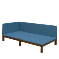 Couch Daybed Sofa Bed Frame with Linen Cover Mattress, Convertible Sofa Bed Sleeper Sofa Upholstered Sofa Chaise Lounge TV Sofa for Bedroom Living Room Guest Room, Twin Size Day Bed, Blue