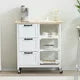 Kitchen Island Cart with Storage, Kitchen Cart for Home, Rolling Trolley Cart with 3 Drawers and 3 Storage Shelves, Dining Cart for Dining Room, Bar, Kitchen,White