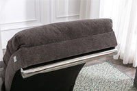 Electric Massage Chaise Lounge, Linen Indoor Lounger with Remote Control and Side Pocket, Ergonomic Indoor Royal Chair for Office, Living Room, Bedrooom, Dark Gray