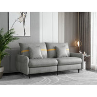 3-Seat Sofa Couch, Mid-Century Tufted Love Seat with 2 Pillows & Hidden Storage Bags, 2-Seat Upholstered Deep Sofas Couches Loveseat for Living Room Bedroom Office Apartment Dorm Studio, Gray