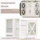 47" Sideboard Buffet Cupboard Storage Cabinet, Wooden Console Table with Glass Doors and Adjustable Shelves, Sofa Table with 2 Drawers and 1 Cabinet, Modern Entryway Coffee Bar Display Hutch, White