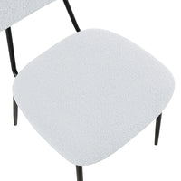 Dining Room Chairs Set of 6, Modern Comfortable Feature Chairs with Faux Plush Upholstered Back and Chrome Legs, Kitchen Side Chairs for Indoor Use: Home, Apartment (6 White Chairs)