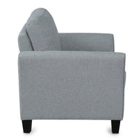 Accent Chair, Modern Linen Upholstered Armchair Club Chair with Double Thickened Cushions Pad and Sturdy Legs, Mid-Century Single Sofa Chair for Living Room, Bedroom, Dark Gray