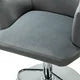 Velvet Swivel Bar Stools with Armrest and Footrest, Adjustable Height Bar Chair with Button Tufted Back and Metal Base for Club Counter and Home Kitchen, Grey