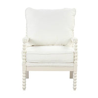 Velvet Accent Chair with Ottoman, Modern Upholstered Lounge Accent Chair with Armrests Pad, Comfy Single Sofa Side Arm Chair Reading Chair with Footrest for Small Space, Living Room, Bedroom, White