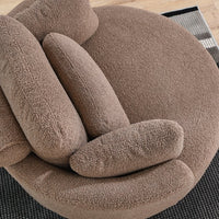 39"W Oversized Swivel Accent Chair with Moon Storage Ottoman, Round Swivel Barrel Chair with 4 Pillows,Loveseat Sofa Chair Lounger Armchair for Living Room,Coffee