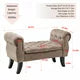 Velvet Upholstered Storage Bench, Rolled Armed Button Tufted Storage Ottoman for Bedroom End of Bed, 40" Entryway Bench with Storage and Nailhead, Long Storage Bench Window Sitting, Light Brown