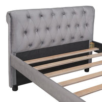 Twin Size Upholstered Daybed with 2 Storage Drawers, Sofa Bed Frame with Wood Slat Support and Comfortable Curved Armrests, No Box Spring Needed, Gray