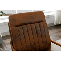 Mid Century Modern Accent Chair with Solid Wood Frame, Upholstered Living Room Armchair with High-Back and Padded Seat, Comfy Reading Chair Lounge Chair for Bedroom, Office, Studio, Coffee