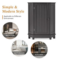 Bathroom Cabinet, Triangle Corner Storage Cabinet with Adjustable Shelf, Modern MDF Board Bathroom Storage Cabinet, Freestanding Small Cabinet with Solid Wood Legs for Bathroom and Living Room,Black
