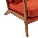 Living Room Chair, High Back Accent Chair with Lumbar Pillow, Linen Fabric Upholstered Armchair with Headrest for Bedroom Living Room Office, Burnt Orange Color