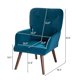 Leisure Chair Lounge Chair with Solid Wood Legs for Living Room Bedroom Room Indoor, Mid Century Modern Upholstered Leisure Chair, Simple Nordic Style, Blue & Green