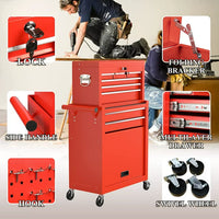 Rolling Tool Chest with Wheels and 8 Drawers, Detachable Large Toolbox Storage Cabinet with Lock,Locking Mechanic Tool Cart for Warehouse, Workshop,Garage