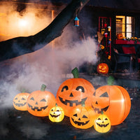 7FT Long Halloween Inflatables Pumpkin, 7 Pumpkins Decoration with Build-in LEDs Blow Up Inflatables for Halloween Party Outdoor, Yard, Garden, Lawn Decorations
