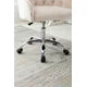 360˚ Swivel Shell Chair, Velvet Adjustable Armchair with Backrest and 5 Wheels, Modern Upholstered Leisure Home Office Desk Chair for Living Room Bedroom Study Room, Beige