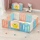 Baby Playpen, Baby Play Yard with Mat, Foldable Baby Fence for Indoor and Outdoor Kids Toddlers Activity, Baby Safety Playpen Centre with Fence, 12 Panel and 1 Play Mat, Multicolor, 47.2"x62.9"