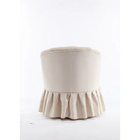 Swivel Accent Chair, Linen Fabric Barrel Chair Auditorium Chair With Pleated Skirt, 360 Degree Swivel Comfy Accent Sofa Armchair For Living Room Bedroom Auditorium Lounge Hotel, Beige