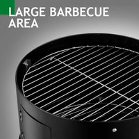 31" Steel Charcoal Smoker, Heavy Duty Round BBQ Grill, Adjustable Air Outlet, Detachable 2-Layers Outdoor Patio Barbecue Cooker with Othermometer, for Outdoor Cooking, Balcony Picnics, Party