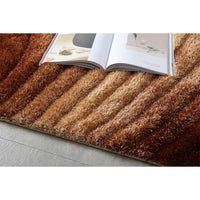 24"x36" Soft Pile Hand Tufted Shag Area Rug, "3D Shaggy" Living Room Carpet, Persian Area Rugs for Modern Home Décor, Soft Luxury Rug, Brown