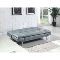 Triple Tree Grey Upholstered Sofa Bed with Metal Legs