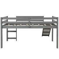 Triple Tree Wood Loft Bed Twin, Gray