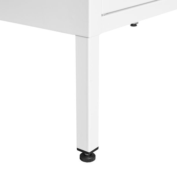 2-Door Miscellaneous Storage Cabinet,Garage Tool Storage Cabinet,Office File Cabinet,Free-Standing Storage Cabinet with Adjustable Shelves for Living Room,Dining Room,Anti-toppling Design,White