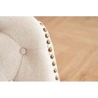 Accent Chair with Ottoman,Upholstered Sofa Chair and Foot Stool Set,Linen Reading Chair with Nail Head Trim,Tufted Arm Chair with Solid Wood Legs,for Living room Bedroom Office,Beige
