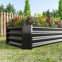4×2×1ft Raised Garden Bed with Steel Cable, Elevated PP Planter Box Stand for Gardening, Backyard Patio Ground Raised Bed for Planting Vegetables Flower Herb and Succulents, Black