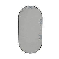 Oval Wall Mounted Mirror, Bathroom Pill Mirrors Large Vanity Decor Mirror with Black Aluminum Frame, 18 x 35'' Capsule Vanity Mirror for Entryway Bedroom Living Room, Vertical & Horizontal, Black