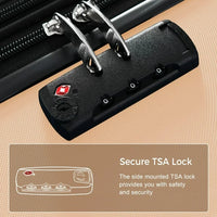 Luggage 3 Piece Set Suitcase, Expandable Lightweight Hard Shell Travel Suitcase with Spinner Wheels and TSA Lock, Carry On Luggage Suitcase with Adjustable Telescoping Handle, Champagne