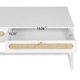 Coffee Tables with 2 Rattan Decorated Drawers, Modern Sofa Center Stand Table with Iron Frame and Smooth Tabletop for Living Room, White Frame