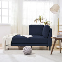 Chaise Lounge Indoor, 65" Mid-Century Modern Fabric Corner Lounge Chair, Modern Upholstered Chaise Sofa with High Resilience Foam Cushions for Sleeping Living Room Bedroom Office Apartment, Blue