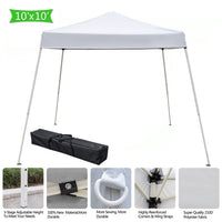 10'x10' Waterproof Folding Tent, Pop Up Canopy Tent Portable Tent with Carry Bag, Instant Outdoor Canopy Easy Set-up Straight Leg Folding Shelter with 100 Square Feet of Shade, Beach Tent Beach Canopy