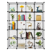 20-Cube Organizer Cube Storage Shelves Wire Cube Storage Origami Shelves Metal Grid Multifunction Shelving Unit Modular Cubbies Organizer Bookcase, Ideal for Home, Office, Living Room