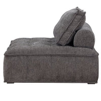 Accent Barrel Chair, Modern Upholstered Leisure Lounge Chair Lazy Sofa with 1 Pillow and Solid Wood Frame, Oversized Single Sofa Chair, Comfy Armless Barrel Chair Reading Chair for Living Room, Black