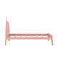 Twin Size Platform Bed Frame, Wooden Cute Bed with Unicorn Shape Headboard and Slats Support for Kids Boys Girls, Easy Assembly, No Box Spring Needed, Pink