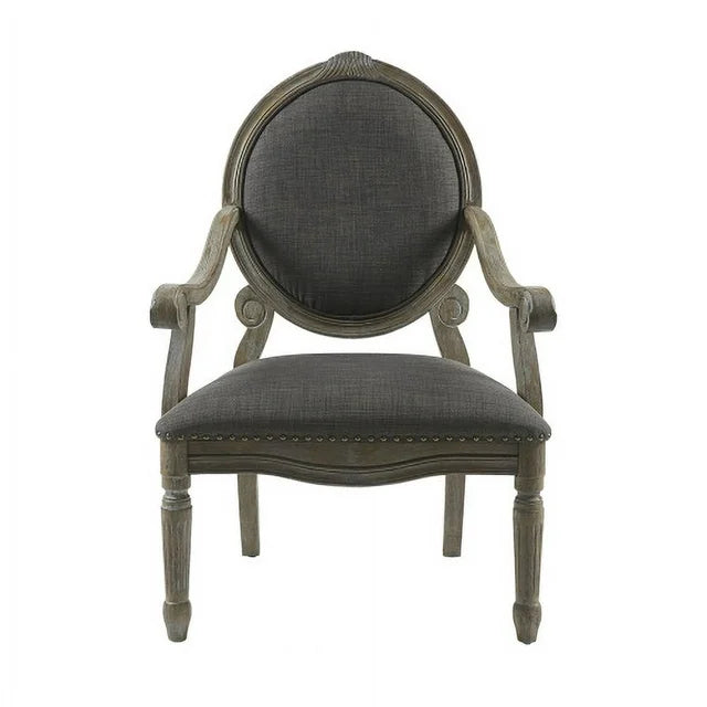 Brentwood Accent Chairs-Birch Hardwood, INCLAKE Hand Carved Scroll Design Living Armchair Modern Classic Style Family Room Sofa Furniture Bedroom Lounge, Medium, Dark Gray