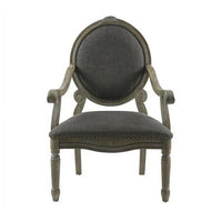 Brentwood Accent Chairs-Birch Hardwood, INCLAKE Hand Carved Scroll Design Living Armchair Modern Classic Style Family Room Sofa Furniture Bedroom Lounge, Medium, Dark Gray