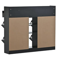 Shoe Cabinet with 4 Flip Drawers for Entryway, Modern 2-Tier Shoe Storage Organizer, Freestanding Slim Narrow Shoe Rack, Black (50.7"W x 9.4"D x 42.5"H)