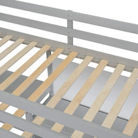 Loft Bed with Desk，Wood Twin Bed Frame with Shelves & Writing Board for Chrildren Adults Boys Girls Teens