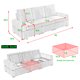 3-Seater Tufted Sofa with Hidden Storage Space, 93" Upholstered Sofa Lounge Sofa with Wood Frame for Apartment, Dorm, Reception and Office, 93"Lx34.5"Wx35.5"H, Load Capacity 250 LBS/Seat, Dark Grey
