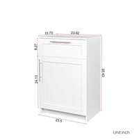Stackable Wall Cabinet,Solid Wood Storage Cabinet with Adjustable Shelves and Doors,Console Table Side Table for Hallway,Sideboard Buffet Cupboard for Kitchen,15.75" D x 23.62" W x 35.43" H, White