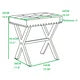 Vanity Stool, Square Fabric Makeup Stool with Metal X Legs, Ottoman Stool Chair with Rivet Trims for Vanity, Modern Padded Vanity Seat Foot Rest Stool for Makeup Room, Living Room, Blue