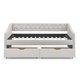 Twin Size Daybed with 2 Storage Drawers, Button Tufted Upholstered Sofa Bed with Nail Head Trim, Daybed with Arms for Bedroom Living Room, 500LBS Weight Capacity, Beige