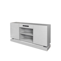 66.9" LED TV Stand with Bluetooth Speaker, Entertainment Center with 2-Door Storage Cabinets and Open Shelves, Media Console Table suit for up to 65 Inch TVs,for Living Room Bedroom Office