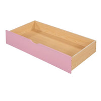 Wood Bunk Bed, Full-Over-Full Castle Style Bunk Bed with 2 Drawers and 3 Shelves, Playhouse Inspired Bunk Bed with Slide and Storage Staircase, No Box Spring Needed, Pink